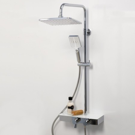 Shower system Wasserkraft A11301, tropical shower, thermostat, hand watering can, chrome-1