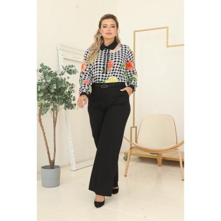 Female shirt, size 58, white, black color-4