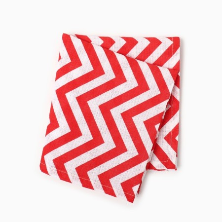 Towel 35x60cm zigzag 757-6p, red, waffle, 120 g/m, HL100%-4