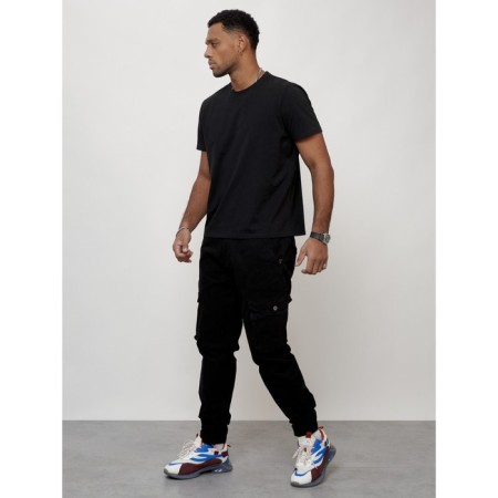 Cargo jeans male, size 48, black color-6