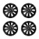 Wheel caps R14 "Profi", Black Gloss Carbon, Set 4 pcs