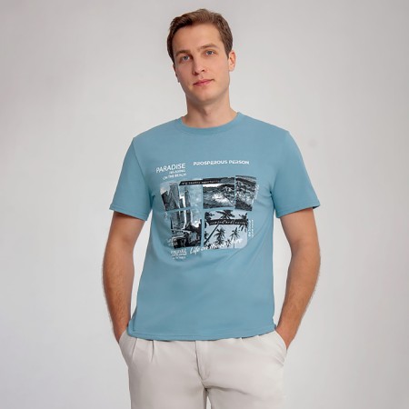 T -shirt male, blue color, size 50-4