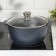 Granite pan, 4 l, glass cover, anti -stick coating, gray color