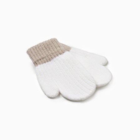 Baby mittens minku, milk color, 15 cm