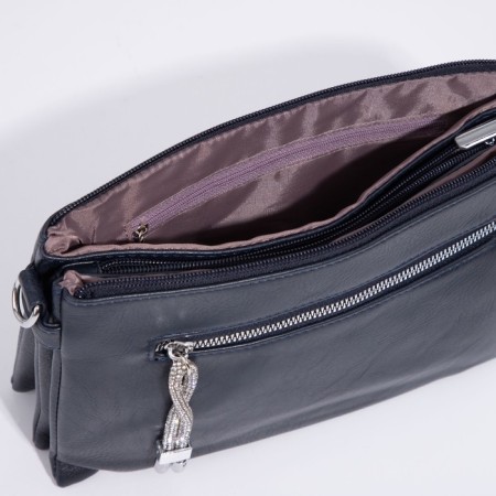Bag Cross-Bodi with a zipper, blue color-6