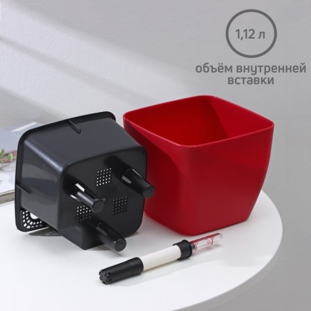 Kashpo for flowers with an auto -watering unicum, plastic, 2.3 l, color mix-1