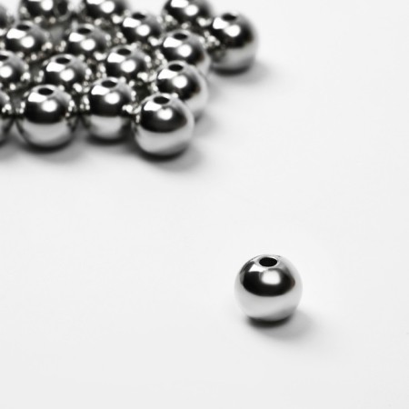 Bead "hematite" d = 10 mm, set 10 g, color silver-1
