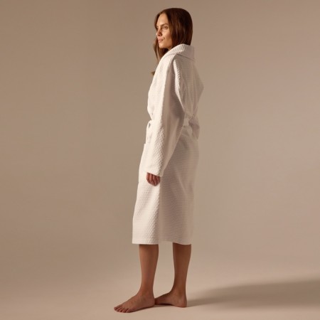 Waffle Women's bathrobe SL Home: Waffle "Blanc de Blanc", size L, 100% cotton, 320 g/m2-5