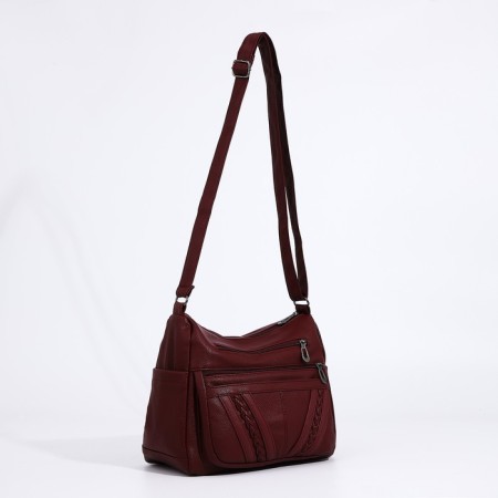 Lurch bag with lightning, dark red color-4
