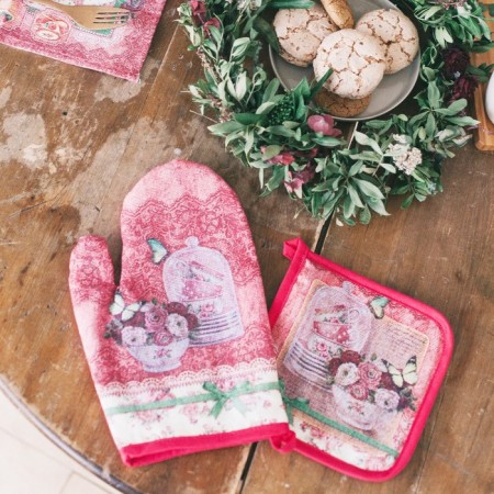 Set "Dolyana" Shantal: mittens 18x26 cm, severity 17x17 cm, martial 162 g/m2-1