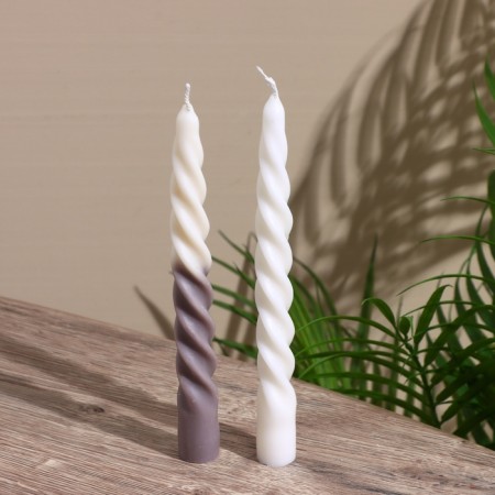 Candle twisted two -tone 2.2x2.2x18 cm, soy wax mix-3