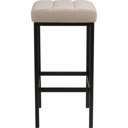 Stool Bar loft Metal/fabric, black/beige 34x34x65 cm-1
