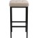 Stool Bar loft Metal/fabric, black/beige 34x34x65 cm