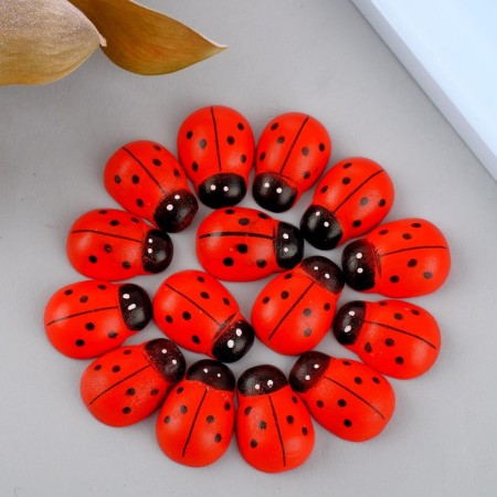 Decor for creativity wood "ladybugs" (set of 15 pcs) 1.3x2.5 cm