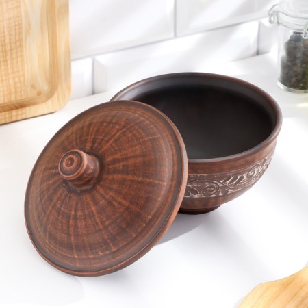 Kokotnitsa large 0.7 l, 14x15x15cm, Angob-1