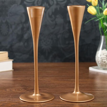Glass "Narrow glass" Gold matte set 2 pcs 28x10.8x10.8 cm-1