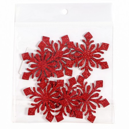 Decor "Snowflakes" on an adhesive basis, set of 6 pcs., Red color-4