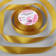 Satin tape, 20 mm × 23 ± 1 m, mustard color No. M209
