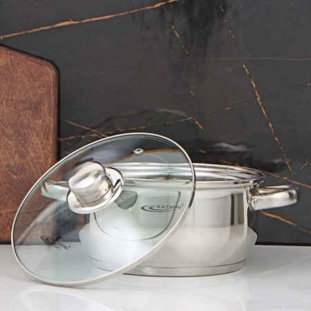 Gretta pan, 3.2 l, d = 20 cm, capsule, glass cover, induction-1