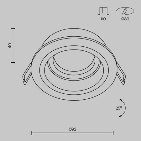 The built-in lamp Technical DL025-2-01W, 1x50W, 9.2x9.2x4 cm, GU10, white color-7