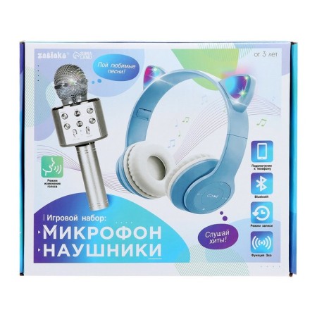 Game set "Kotik": microphone, headphones with ears-13