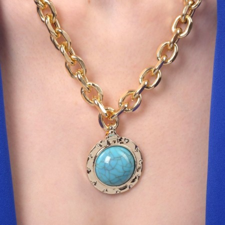 Piece "chain" Grand, blue color in gold, l = 42 cm-2