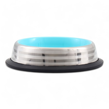 A bowl with a non-slip base, 225 ml, silver-blue-2