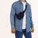 Slong bag from textiles, blue color
