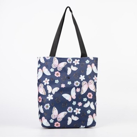 Folding bag on the button, waterproof, the color is blue-1