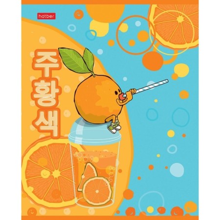 Notebook of 48 sheets of the "mischievous orange" cage, covered cardboard, selective matte varnish, block 65 g/m2, 5v mix-4