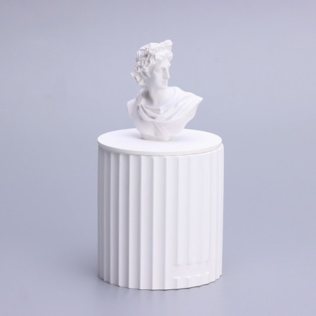 Candle in concrete Aromatic "Apolon", lavender garden, 13x7 cm, soy wax, 160 g-2