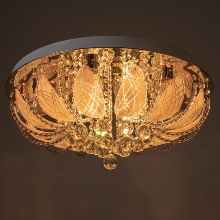 Svetogor chandelier "Drops" 8x60W E27 LED lighting chrome 60x60cm-9