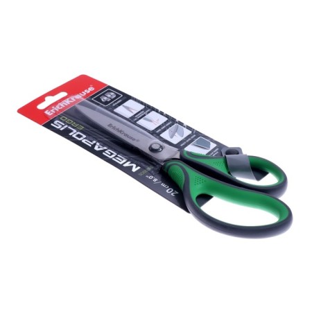 Scissors Erich Krause Megapolis Ergo, 20 cm, with an improved 4D swoops, do not rust, pens with rubber inserts, in a blist-7