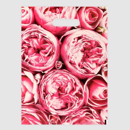 Polyethylene package with a trim “Piono”, pink, 30x40 cm, 50 μm-1