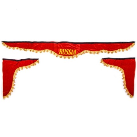 Lambraquen windshield with SkyWay curtains 210cm/60x60 cm, "Russia", red