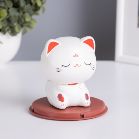 Plastic pendulum from the solar battery "cat manki-naeko sleeping" 10x10x10.3 cm-4