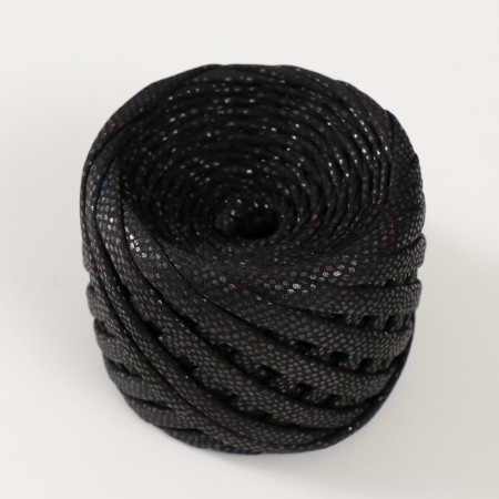 Knitted yarn metallic "snake scales" 100 g (black)-1