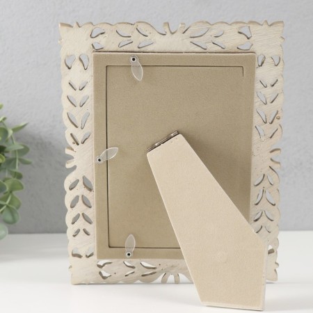 Photo frame Polystone 10x15 cm "Flower braid" blue with gold 17.5x1.5x22.7 cm-3
