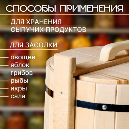 Lipa shade, 25l, stainless hoop, with a lid, "Dobroparov"-4