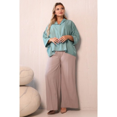 Female blouse, size 50, green color-6