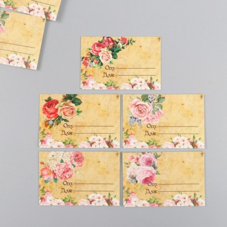 Cardboard "Wishes" set 10 pcs (5 types) 4x6 cm