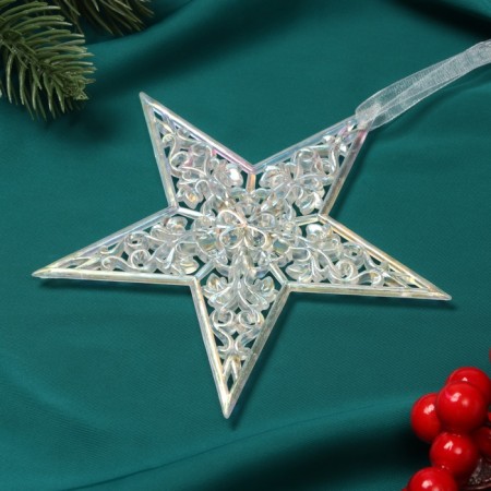 Christmas tree decoration "elegant" 12.5x12.5 cm, transparent overflow-1