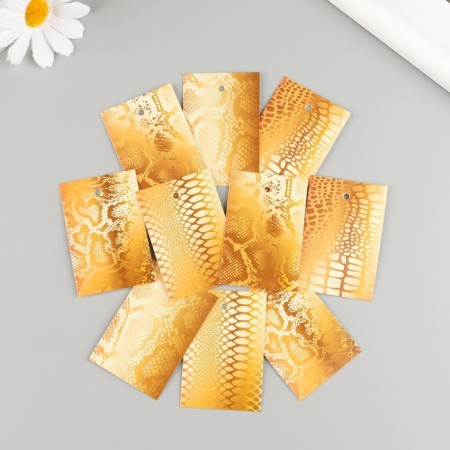 Cardboard "snake texture", gold, set of 10 pcs (5 types) 4x6 cm-1