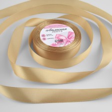Satin tape, 20 mm × 23 ± 1 m, color champagne No. 123