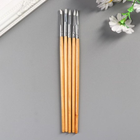 Tools for modeling and giving shape (set of 5 pcs) 18 cm wood, rubber
