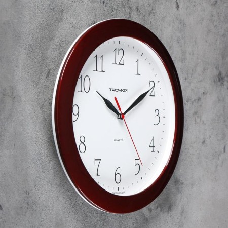 Wall clock, series: classic, d = 29 cm, brown rim-1