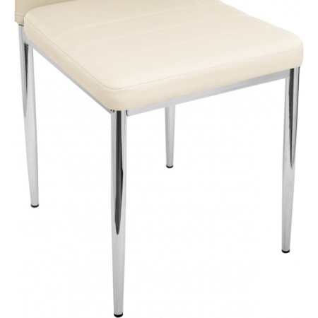 Stool on the metal frame DC2-001 Metal/Eco-leather, chrome/beige 41x45x96 cm-8
