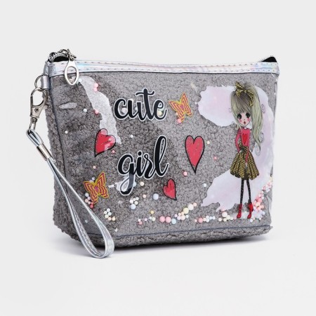 Lightning cosmetic bag, gray color