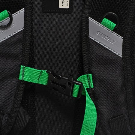 School backpack, 40 x 25 x 22 cm, Grizzly, ergonomic back, laptop department, black-9