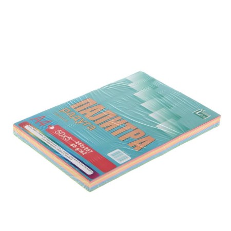 Colored paper A4, 250 sheets "Rainbow Palette" intensive, 5 colors, 80 g/m²-1